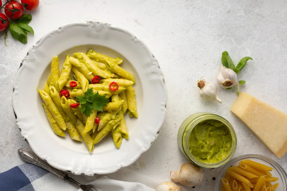 Creamy Pesto Sauce along with Pasta